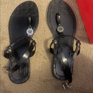 Coach Black pansy Jellies size 11